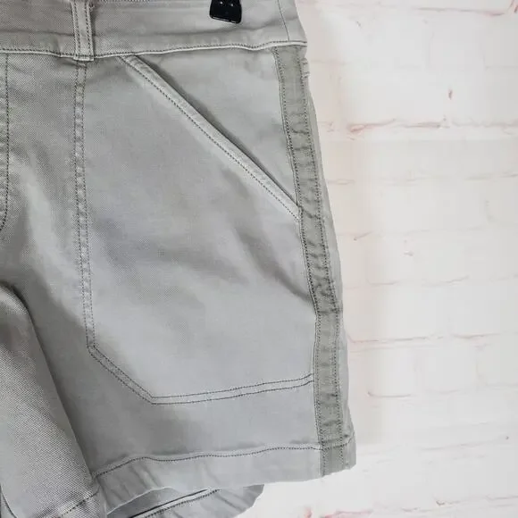 Spanx Stretch Twill Shorts Pull On 6" Womens XL Light Gray Side Stripe Casual - Picture 3 of 10